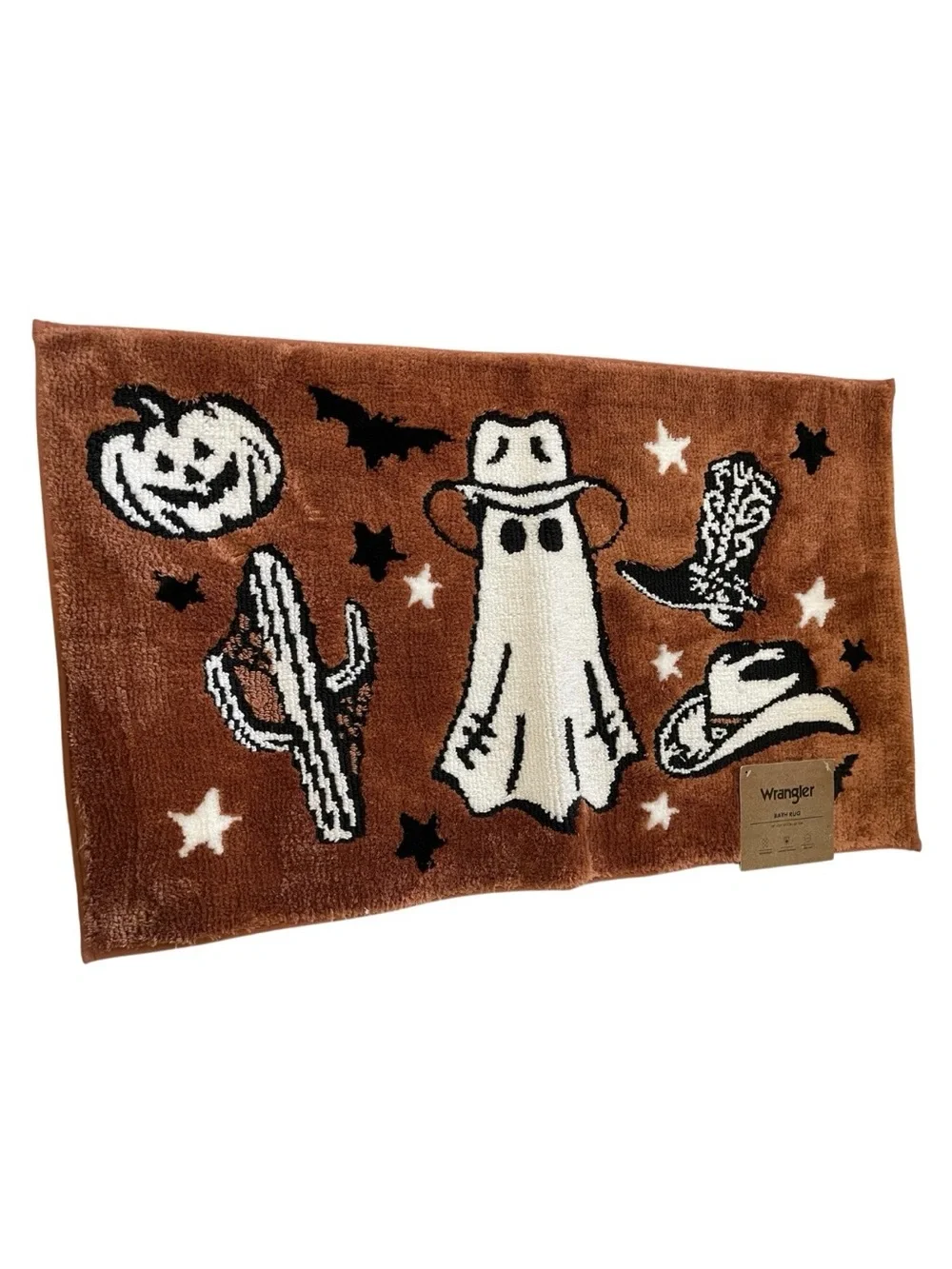Wrangler Halloween Ghost Cactus Pumpkin Cowboy Boot Bath Rug 20” x 30” - NWT **
